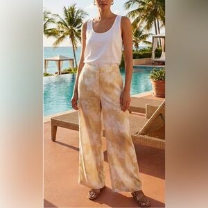 Commense Floral Print Wide-Leg Pants Gold XS NWT IN PACKAGE